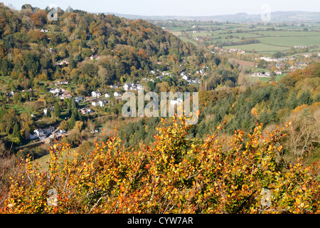 View from Yat Rock to Symonds Yat West Forest of Dean Gloucestershire England UK Stock Photo