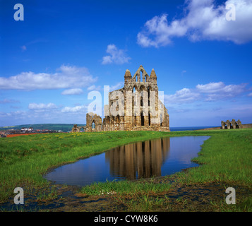 whitby abbey founded in 657 by st hilda Whitby North Yorkshire UK Stock Photo