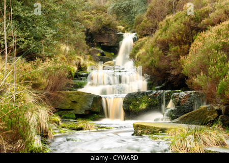 Middle black clough waterfall in the Peak District England Stock Photo