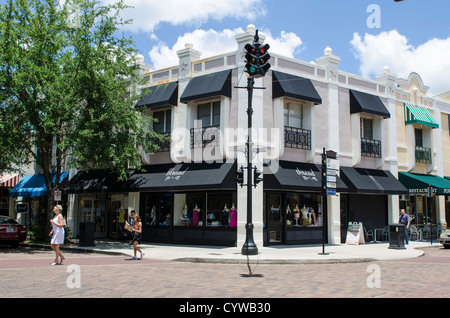 USA, Florida. Art Deco building downtown Winter Park, Florida. Stock Photo