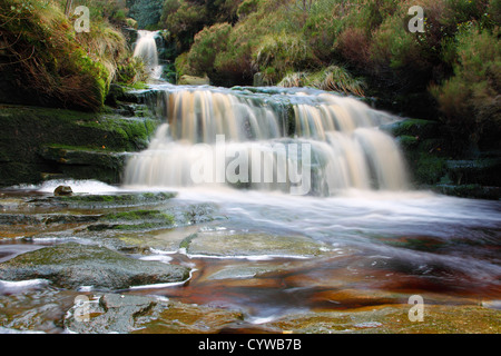 Middle black clough waterfall in the Peak District England Stock Photo