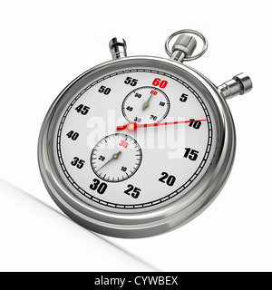 Analog stopwatch on white isolated background. 3d Stock Photo - Alamy