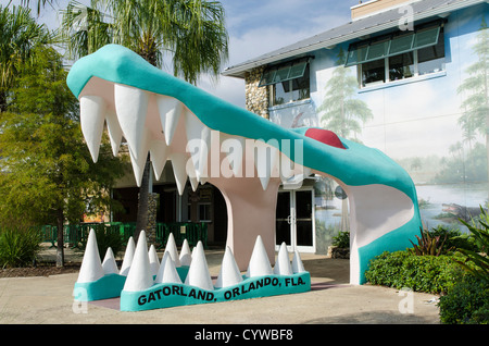 Entrance at Gatorland theme park outside Orlando, Florida. Stock Photo