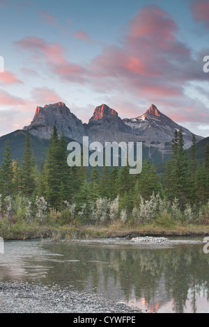 The Three Sisters at sunrise. Stock Photo