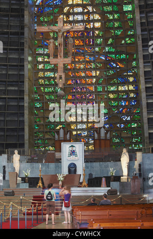 Interior of Metropolitan Cathedral of Saint Sebastian, Centro, Rio de Janeiro, Brazil Stock Photo