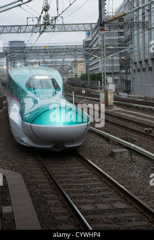 The new Hayabusa Shinkansen Train Tokyo Station Japan Stock Photo