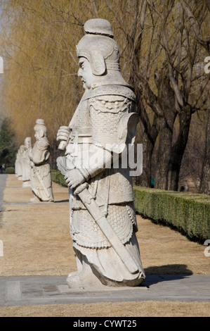 China, Beijing. Changling Sacred Way (aka Ming Tombs, God Street, The Shendao, Shianling). Stock Photo