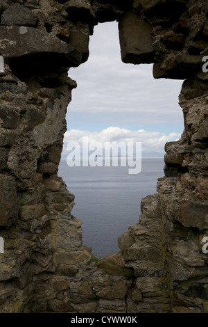 View from Duntulm Castle, Trotternish, Isle of Skye Stock Photo