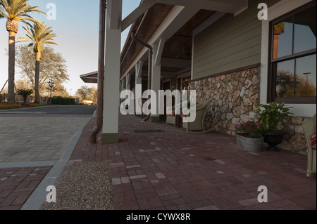 Brownwood City streets in The Villages, Florida. A golf retirement community for adults 55 and above. Stock Photo