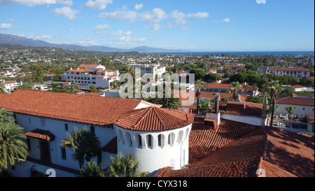 Red tile view in Santa Barbara, California Stock Photo
