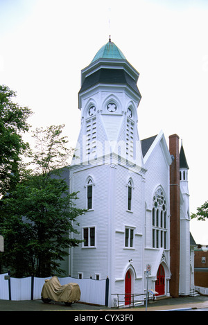 Old Town Lunenburg, a UNESCO World Heritage Site, Nova Scotia, Canada - Central United Church Stock Photo