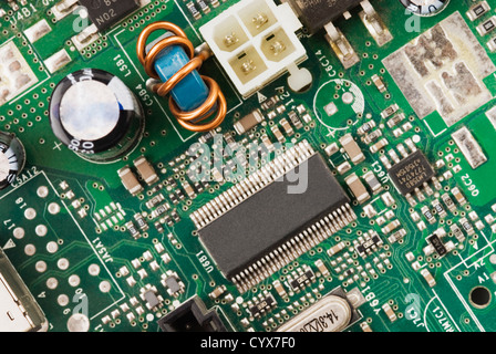 Close-up of a mother board Stock Photo