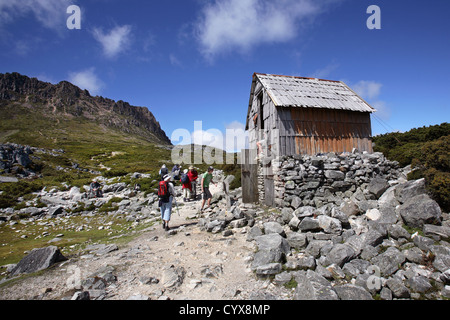 Kitchen Hut at the foot of Cradle Mountain. Tasmania, Australia. Stock Photo