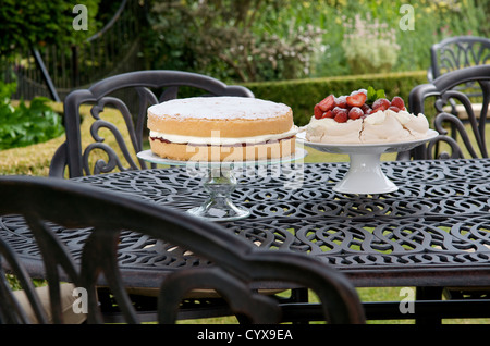 Cakes outside in summer. Stock Photo