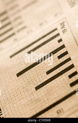 Close-up of bar graph on a financial newspaper Stock Photo