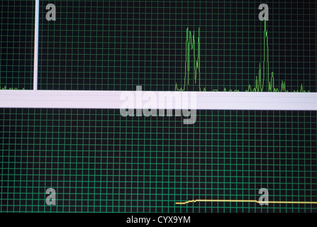 Windows task manager graph on computer screen Stock Photo