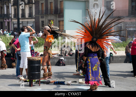 Tribal Indian Healers on the Zocalo in Mexico City DF Stock Photo