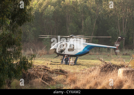 Hughes MD 500E Civilian Helicopter. Photographed in Israel Stock Photo