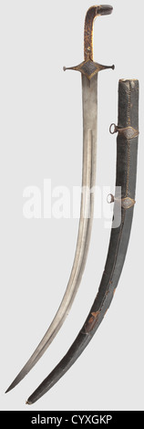 A Persian cut shamshir with gold inlay,circa 1800 A fine wootz-Damascus ...