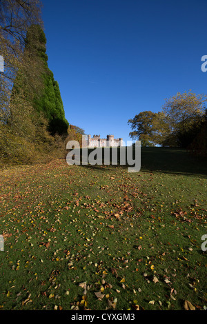 Cholmondeley Castle Gardens. Autumnal view of the south elevation of Cholmondeley Castle. Stock Photo