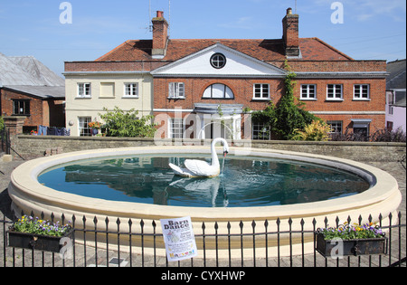 swan fountain at mistley on the river stour in essex Stock Photo