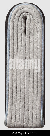 Shoulder board 'Untersturmführer' of the supply unit, light-blue piping, with rear loop, unissued, historic, historical, 1930s, 1930s, 20th century, secret service, security service, secret services, security services, police, armed service, armed services, NS, National Socialism, Nazism, Third Reich, German Reich, Germany, utensil, piece of equipment, utensils, object, objects, stills, clipping, clippings, cut out, cut-out, cut-outs, fascism, fascistic, National Socialist, Nazi, Nazi period, uniform, uniforms, detail, details, Additional-Rights-Clearences-Not Available Stock Photo