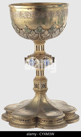 A german neogothic church goblet mid19th century silver gilt on