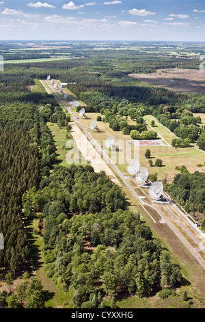 The Netherlands, Westerbork, Synthesis Radio Telescopes. Aerial. Stock Photo