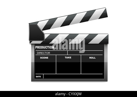 Film clapper icon. Simple illustration of film clapper vector icon for web  design isolated on white background Stock Vector