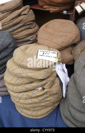 Gentleman's hats for sale on a market stall Stock Photo