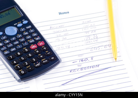 Bills calculation Stock Photo