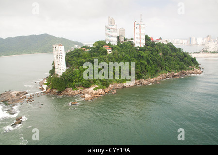 aerial shots from Ilha Porchat, São Vicente city, Sao Paulo, Brazil. Stock Photo