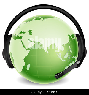 illustration of global headphone with white background Stock Photo