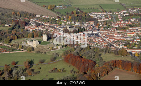 aerial view of Helmsley in North Yorkshire Stock Photo