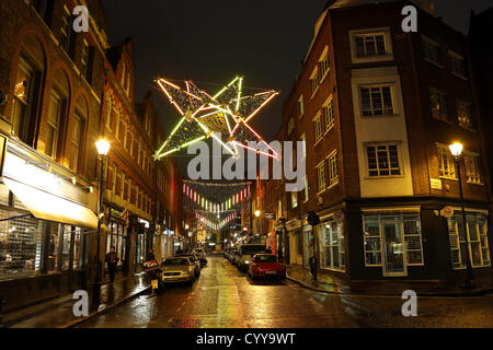 London, UK. 12th November 2012. Christmas Lights and decorations at Seven Dials, Covent Garden, London, England Stock Photo