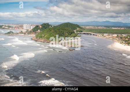 aerial photos from Itanhahem, beach details, south shore of São Paulo state, Brazil. Stock Photo