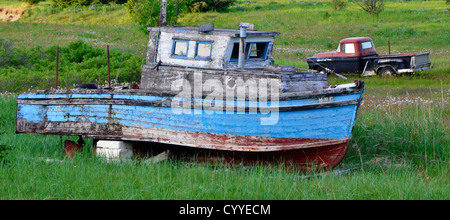 Old boat in Gustavus, Alaska. Stock Photo