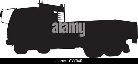 silhouette of a tipper or dump truck lorry done in retro style on isolated background Stock Photo