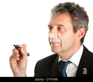 Businessman wring a sketch Stock Photo