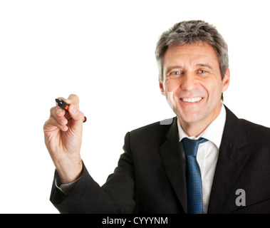 Businessman wring a sketch Stock Photo