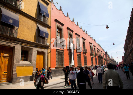 Avenida / Calle Moneda in Centro Histrico in Mexico City DF Stock Photo