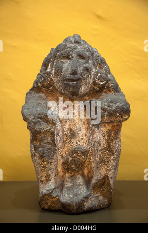 old Stone Carving Museo de la SHCP , Antiguo Palacion del Arzobispado, Mexico City DF Stock Photo