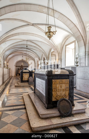 King Dom Manuel II Tomb in the Royal Pantheon of the House of Braganza. Sao Vicente de Fora Monastery. Lisbon, Portugal. Stock Photo