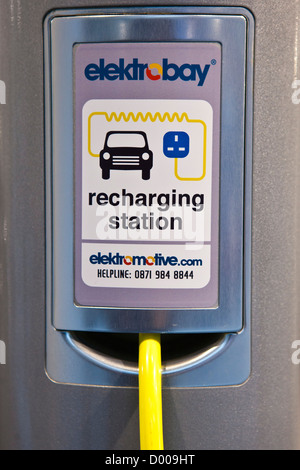 An Elektrobay recharging station in London, UK. These stations are situated across the UK and are the product of Elektromotive. Stock Photo