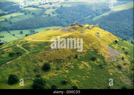 Castell Dinas Bran, Llangollen, Denbighshire, Wales. On an Iron Age site, the stone castle dates from 13 C. Looking SW Stock Photo