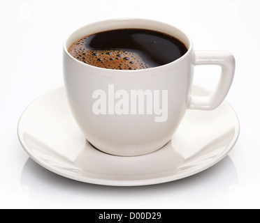 Coffee cup and saucer on a white background. Stock Photo