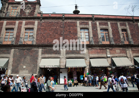 Calle Moneda - long avenue in Historical Centre of Mexico City DF Stock Photo