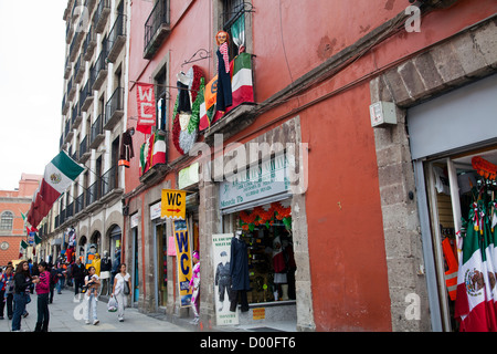 Calle Moneda - long avenue in Historical Centre of Mexico City DF Stock Photo