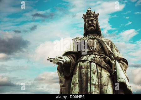 Bronze statue of Charles IV. in Prague Stock Photo