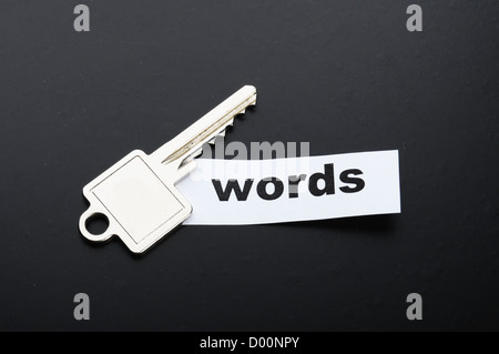 keywords metadata or seo concept with key and word Stock Photo